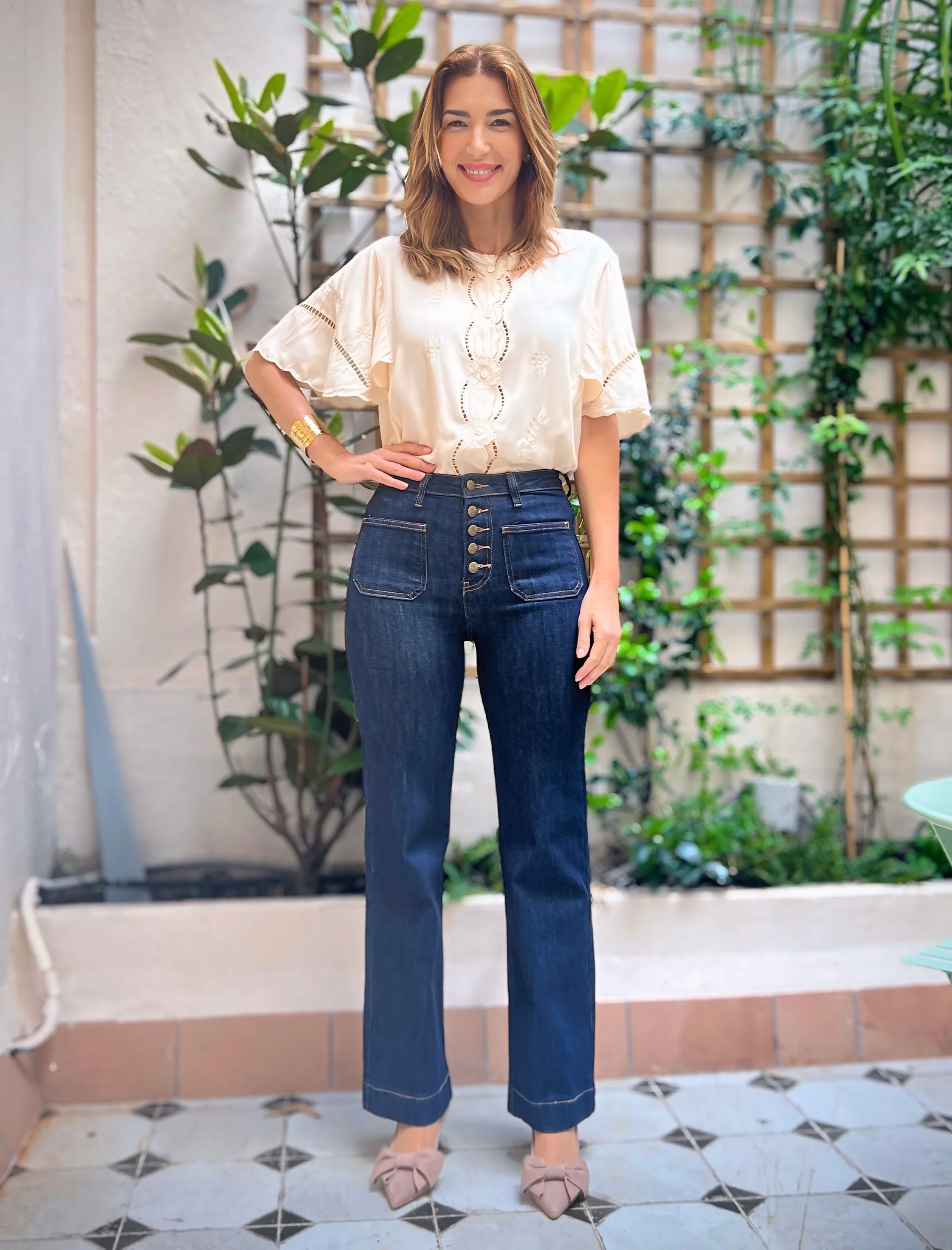 Look del día romántico y con nuevos jeans